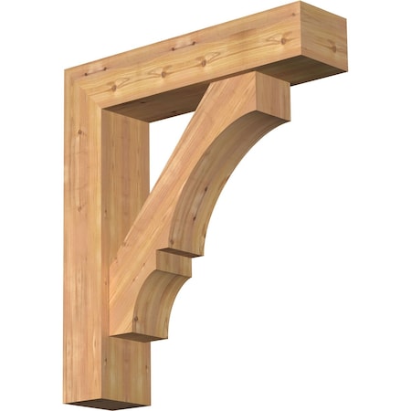 Ekena Millwork Balboa Block Smooth Bracket w/ Offset Brace, Western Red Cedar, 7 1/2"W x 32"D x 36"H BKT0806X32X36BOA05SWR